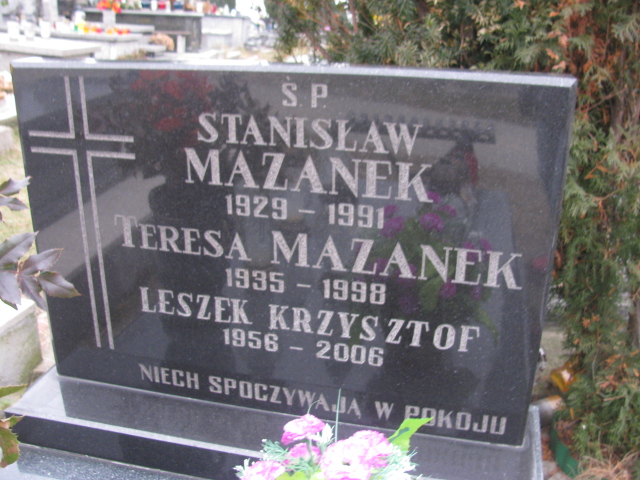 Leszek Krzysztof Mazanek 1956 Częstochowa Raków - Grobonet - Wyszukiwarka osób pochowanych