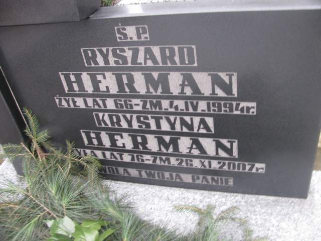 Ryszard Herman Częstochowa Raków - Grobonet - Wyszukiwarka osób pochowanych