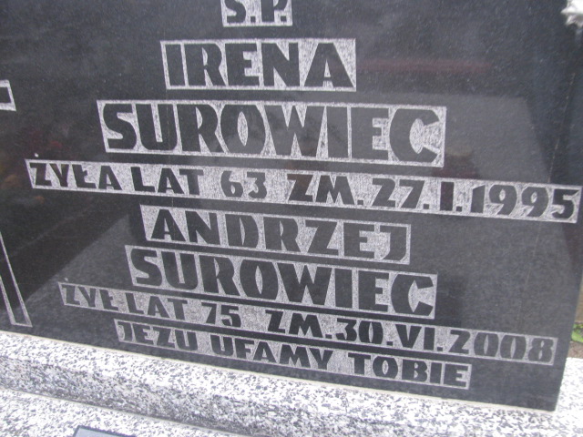 Paweł Piotr Surowiec 1965 Częstochowa Raków - Grobonet - Wyszukiwarka osób pochowanych