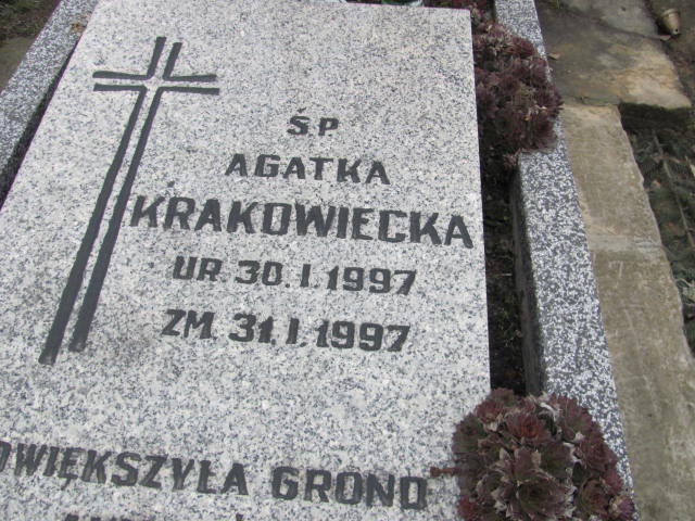 Agata Krakowiecka 1997 Częstochowa Raków - Grobonet - Wyszukiwarka osób pochowanych