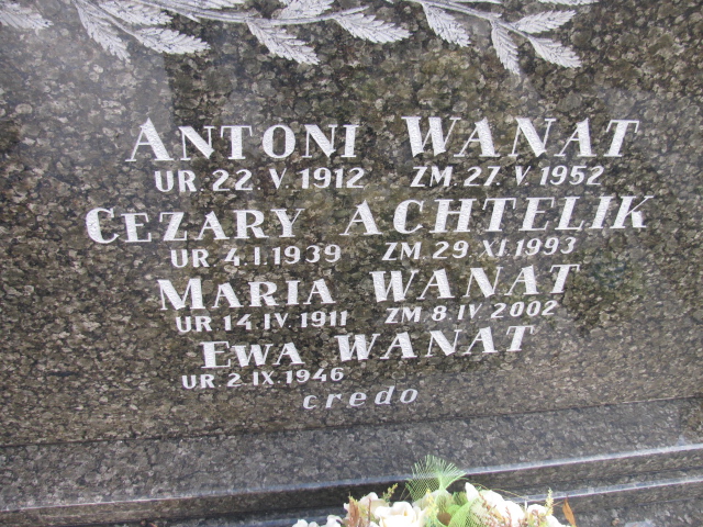 Antoni Wanat 1912 Częstochowa Raków - Grobonet - Wyszukiwarka osób pochowanych