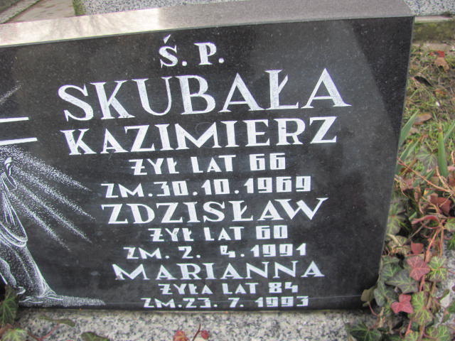 Zdzisław Skubała Częstochowa Raków - Grobonet - Wyszukiwarka osób pochowanych